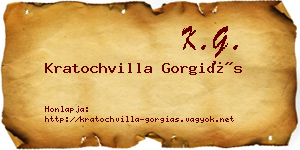Kratochvilla Gorgiás névjegykártya